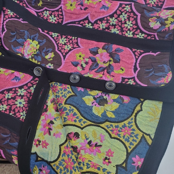 Canvasback Vintage Vibrant Multicolor Flower Cotton Blend Blazer Size 14 - Picture 7 of 9